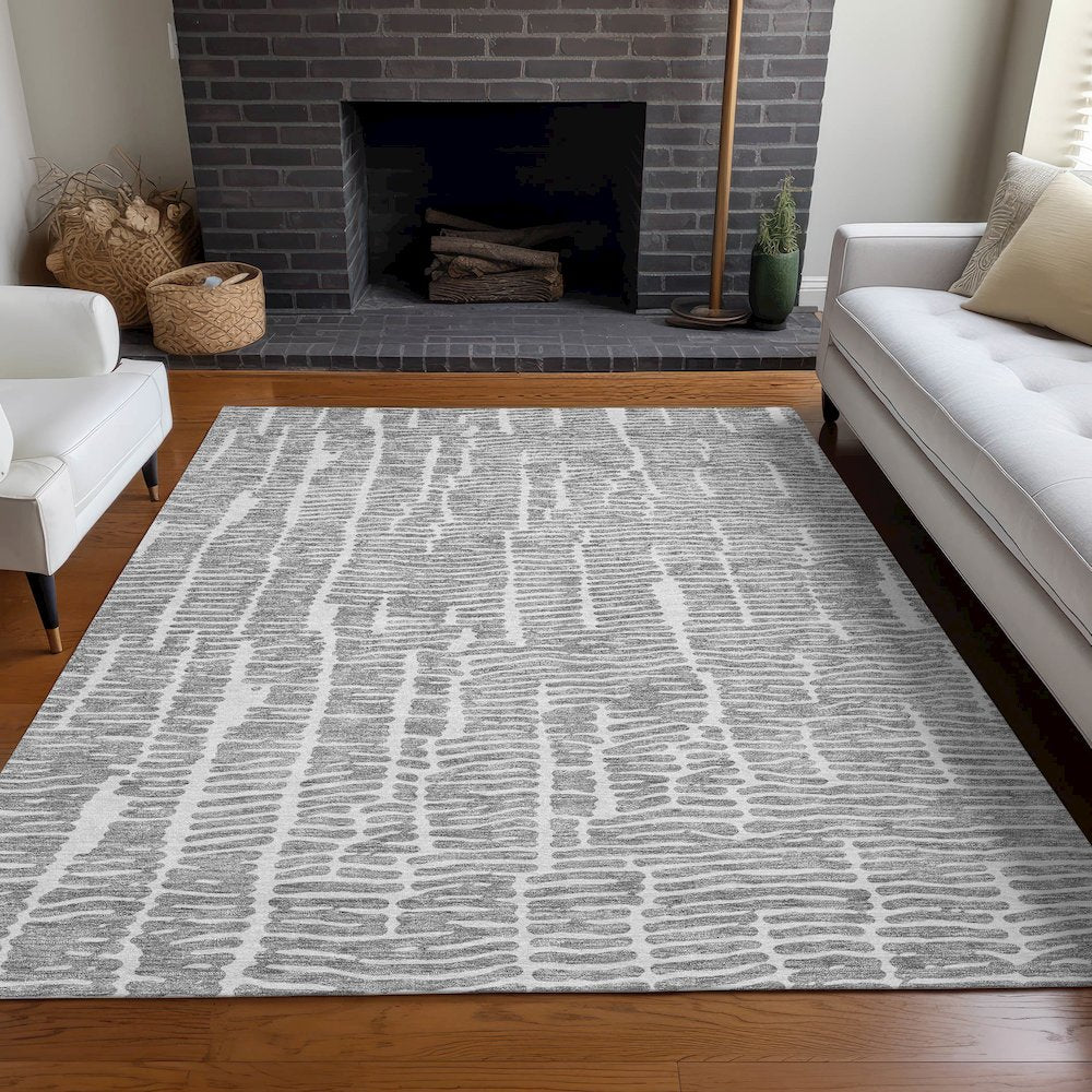 Premium Machine Washable Mayfield AMF830 Gray 3' x 5' Rug