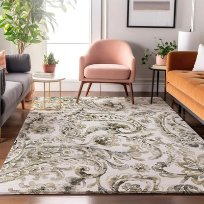 Premium Machine Washable Mayfield AMF835 Brown 3' x 5' Rug