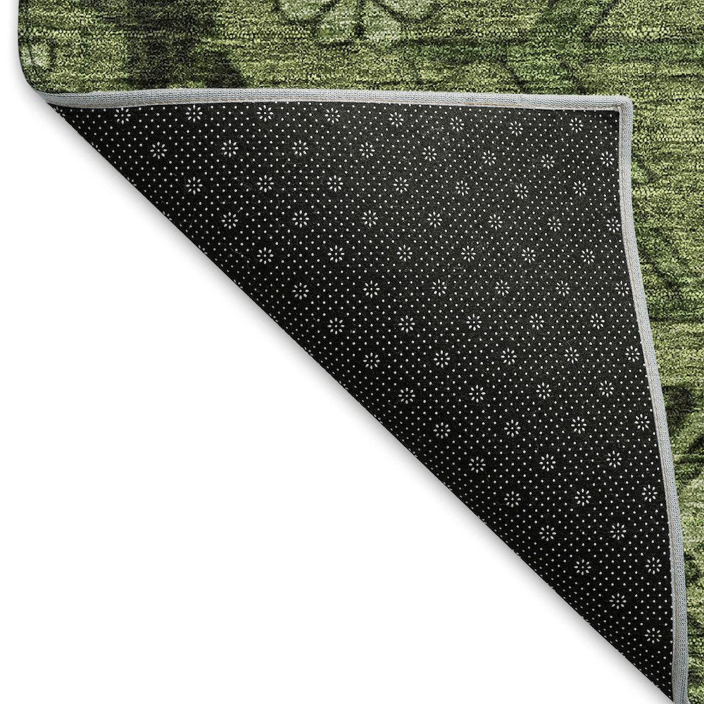 Premium Machine Washable Mayfield AMF842 Olive 2'3" x 7'6" Runner Rug