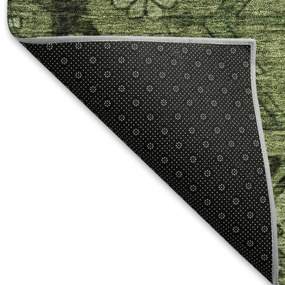 Premium Machine Washable Mayfield AMF842 Olive 2'3" x 7'6" Runner Rug