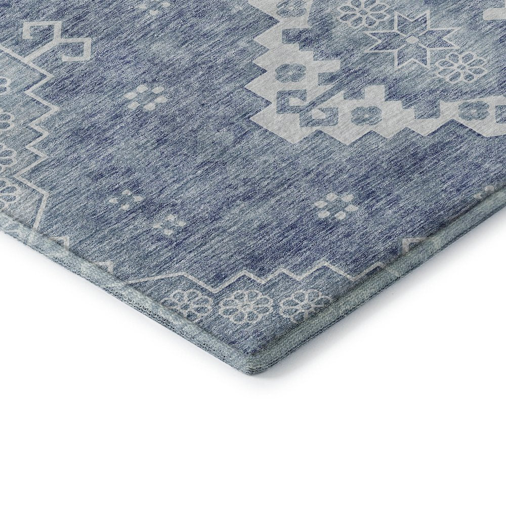 Premium Machine Washable Mayfield AMF847 Blue 2'3" x 7'6" Runner Rug