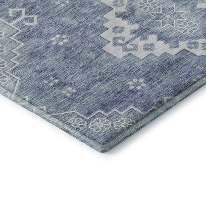 Premium Machine Washable Mayfield AMF847 Blue 2'3" x 7'6" Runner Rug