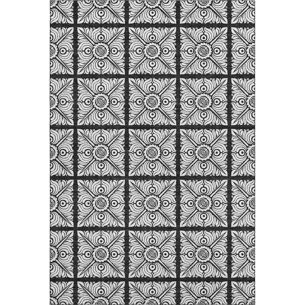 Premium Machine Washable Mayfield AMF854 Black 3' x 5' Rug