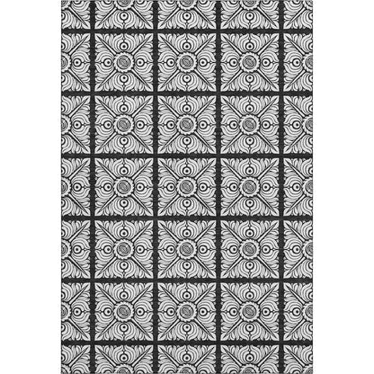 Premium Machine Washable Mayfield AMF854 Black 3' x 5' Rug