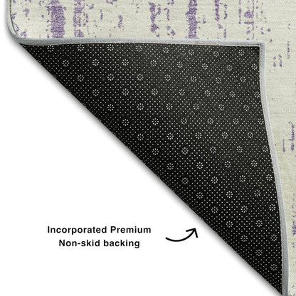 Premium Machine Washable Mayfield AMF861 Purple 2'3" x 7'6" Runner Rug