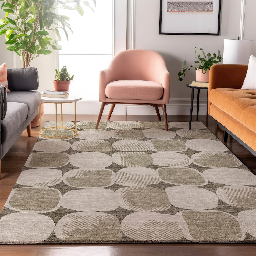 Premium Machine Washable Mayfield AMF870 Taupe 3' x 5' Rug