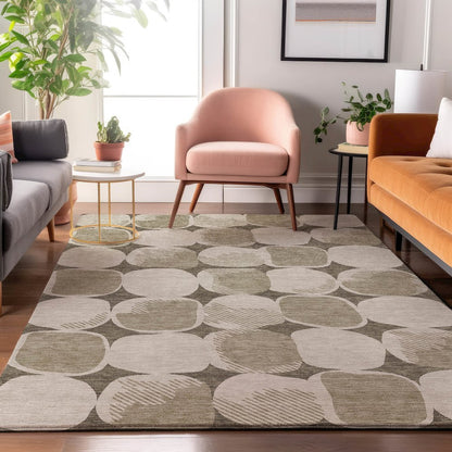 Premium Machine Washable Mayfield AMF870 Taupe 3' x 5' Rug
