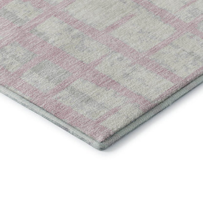 Premium Machine Washable Mayfield AMF872 Pink 2'3" x 7'6" Runner Rug