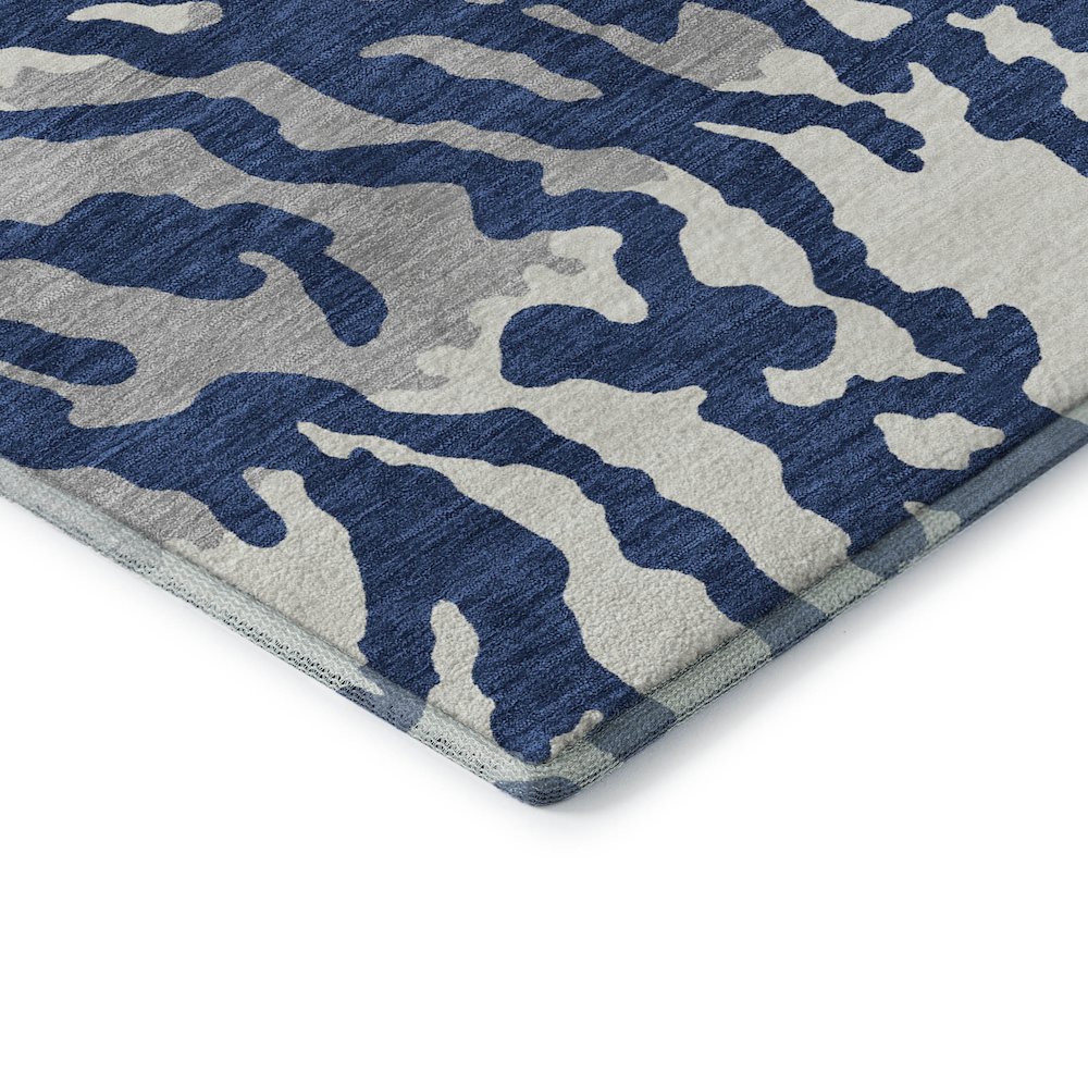 Premium Machine Washable Mayfield AMF873 Navy 2'3" x 7'6" Runner Rug