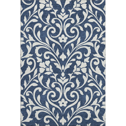Premium Machine Washable Mayfield AMF875 Navy 3' x 5' Rug