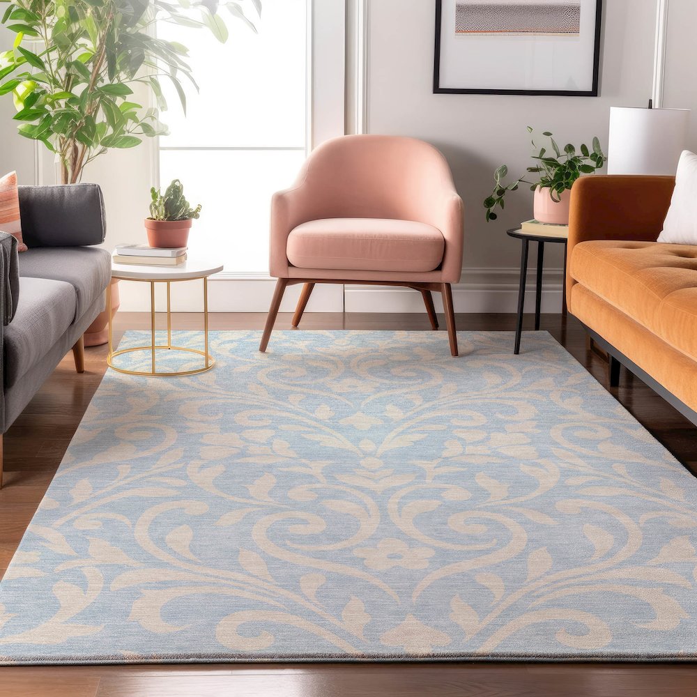 Premium Machine Washable Mayfield AMF875 Sky 3' x 5' Rug