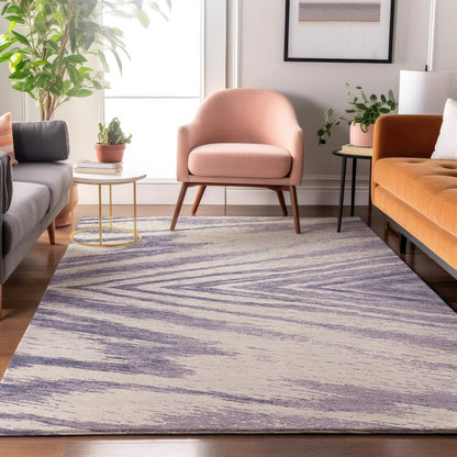 Premium Machine Washable Mayfield AMF876 Lavender 3' x 5' Rug