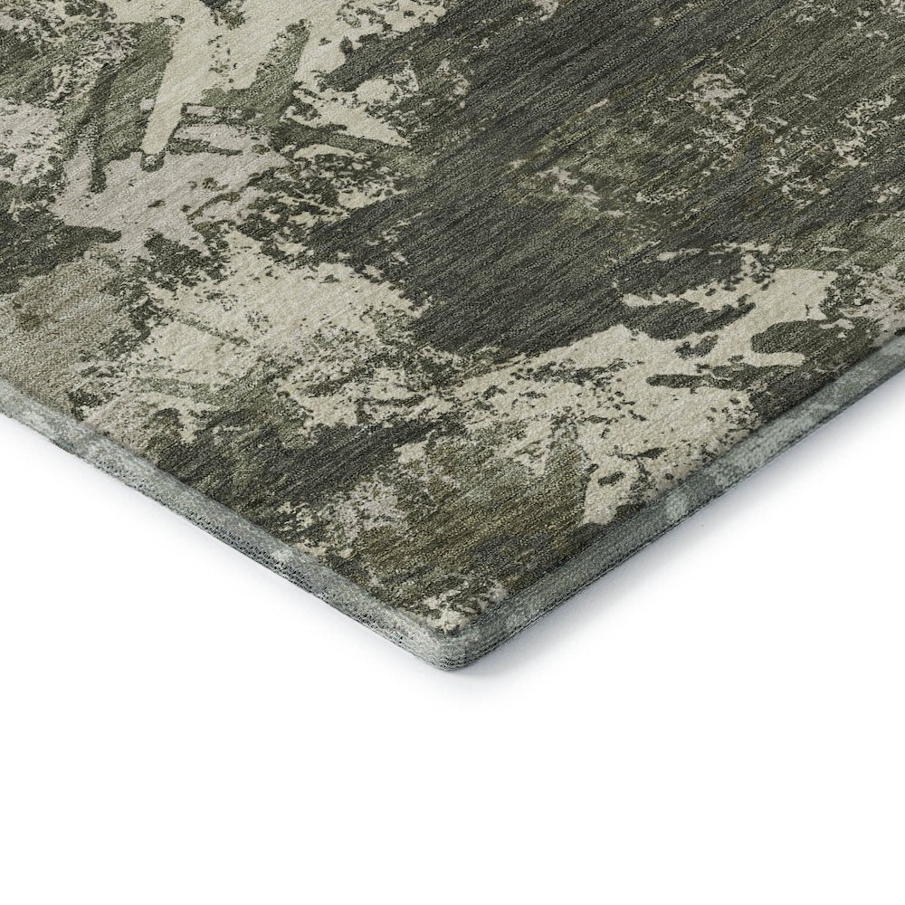 Premium Machine Washable Mayfield AMF885 Olive 2'3" x 7'6" Runner Rug