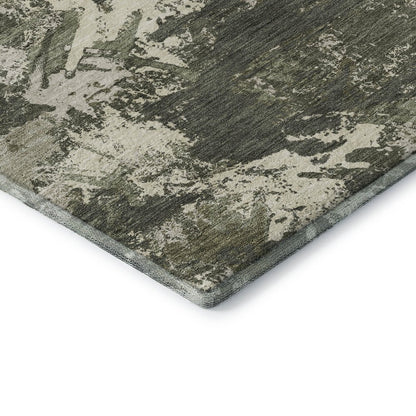 Premium Machine Washable Mayfield AMF885 Olive 2'3" x 7'6" Runner Rug