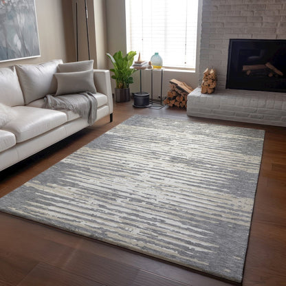 Premium Machine Washable Mayfield AMF888 Gray 3' x 5' Rug