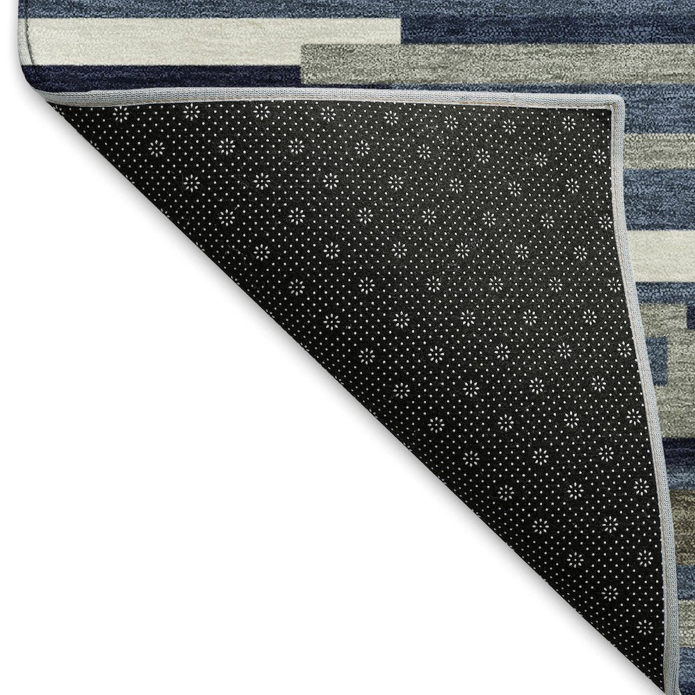 Premium Machine Washable Mayfield AMF894 Navy 2'3" x 7'6" Runner Rug