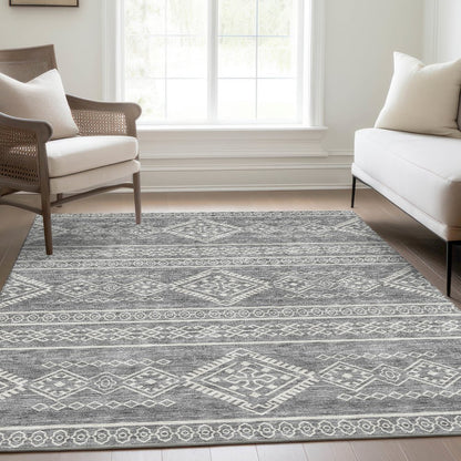 Premium Machine Washable Mayfield AMF901 Gray 3' x 5' Rug