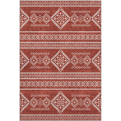 Premium Machine Washable Mayfield AMF901 Red 3' x 5' Rug