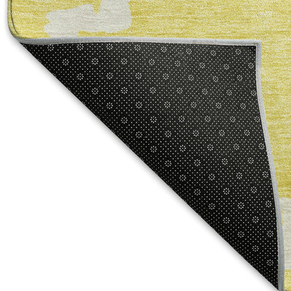 Premium Machine Washable Mayfield AMF902 Yellow 2'3" x 7'6" Runner Rug