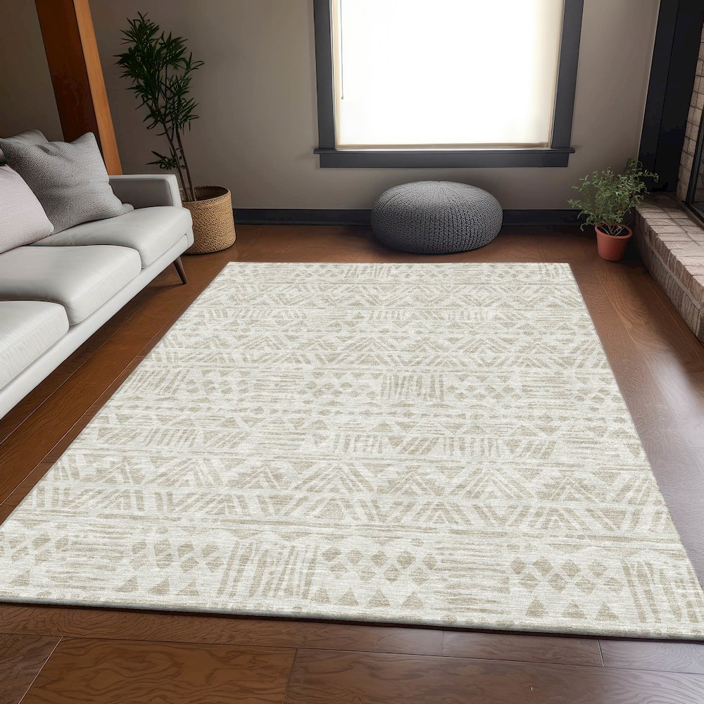 Premium Machine Washable Mayfield AMF907 Ivory 3' x 5' Rug