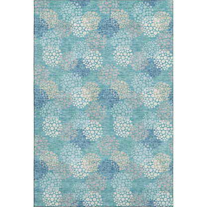 Premium Machine Washable Mayfield AMF908 Teal 3' x 5' Rug