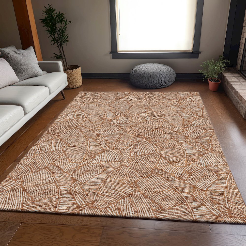 Premium Machine Washable Mayfield AMF913 Paprika 3' x 5' Rug