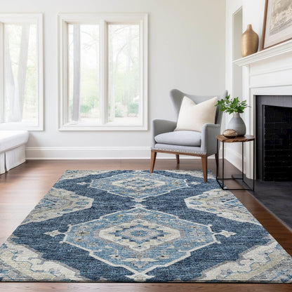 Premium Machine Washable Mayfield  Blue 3' x 5' Rug