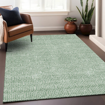 Premium Machine Washable Mayfield AMF926 Sage 3' x 5' Rug