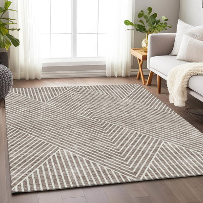 Premium Machine Washable Mayfield AMF937 Taupe 3' x 5' Rug