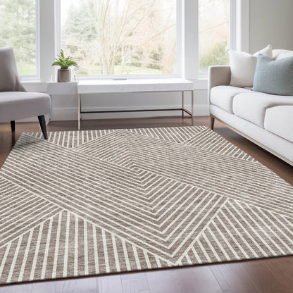 Premium Machine Washable Mayfield AMF937 Taupe 3' x 5' Rug