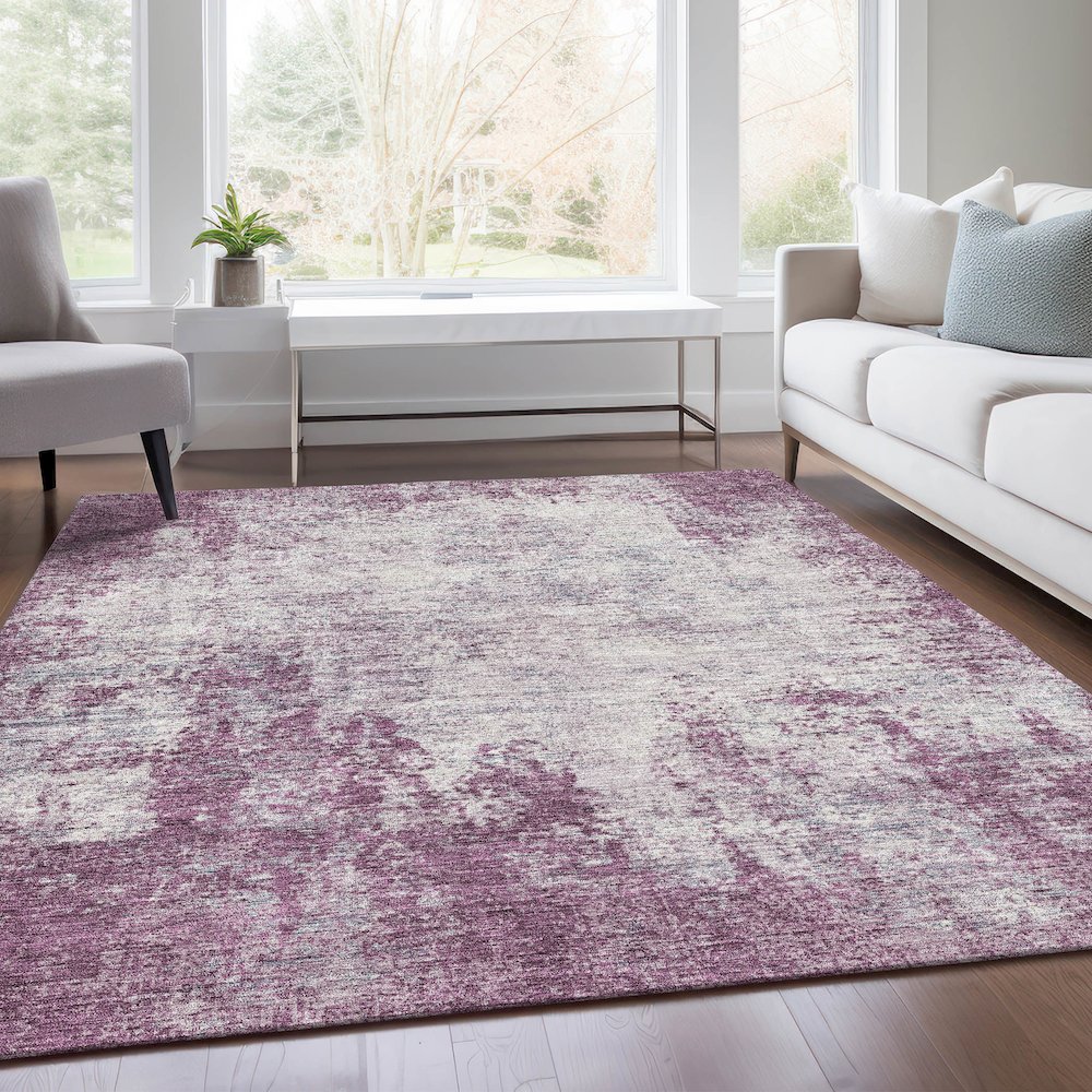 Premium Machine Washable Mayfield AMF940 Plum 3' x 5' Rug
