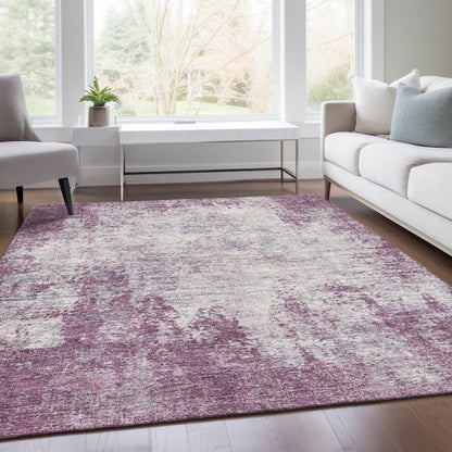 Premium Machine Washable Mayfield AMF940 Plum 3' x 5' Rug