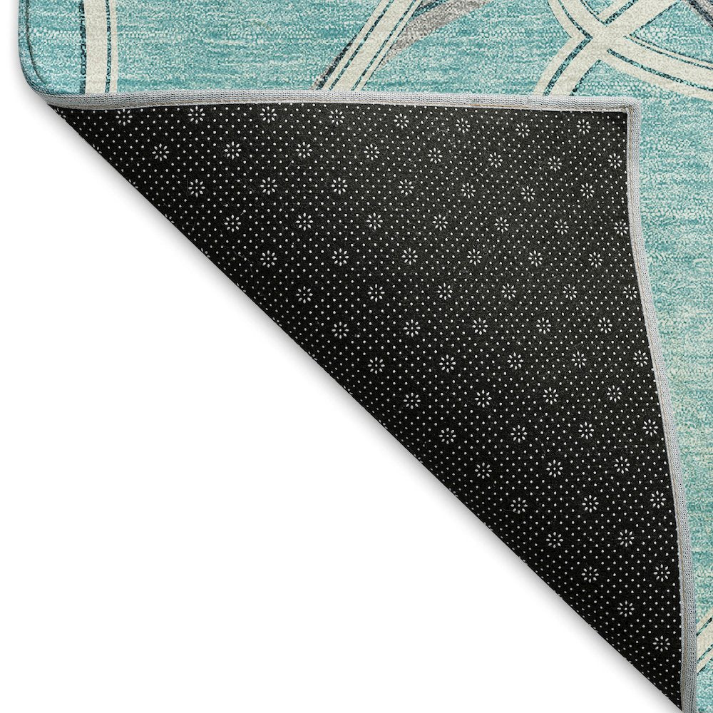 Premium Machine Washable Mayfield AMF948 Teal 2'3" x 7'6" Runner Rug