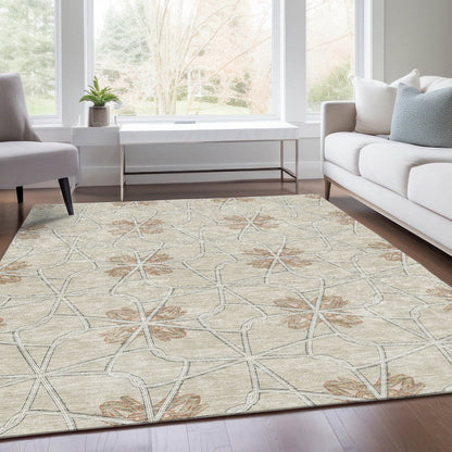 Premium Machine Washable Mayfield AMF958 Beige 3' x 5' Rug