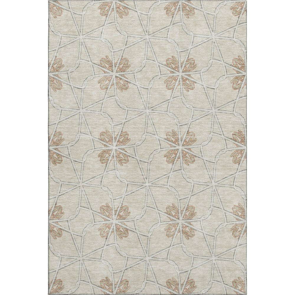 Premium Machine Washable Mayfield AMF958 Beige 3' x 5' Rug