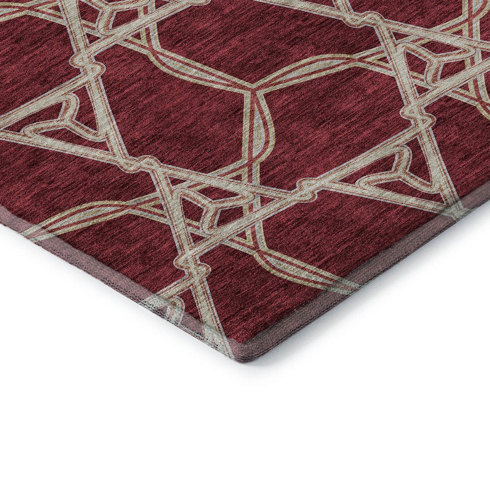 Premium Machine Washable Mayfield AMF959 Burgundy 2'3" x 7'6" Runner Rug