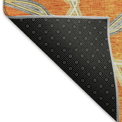 Premium Machine Washable Mayfield AMF959 Orange 2'3" x 7'6" Runner Rug