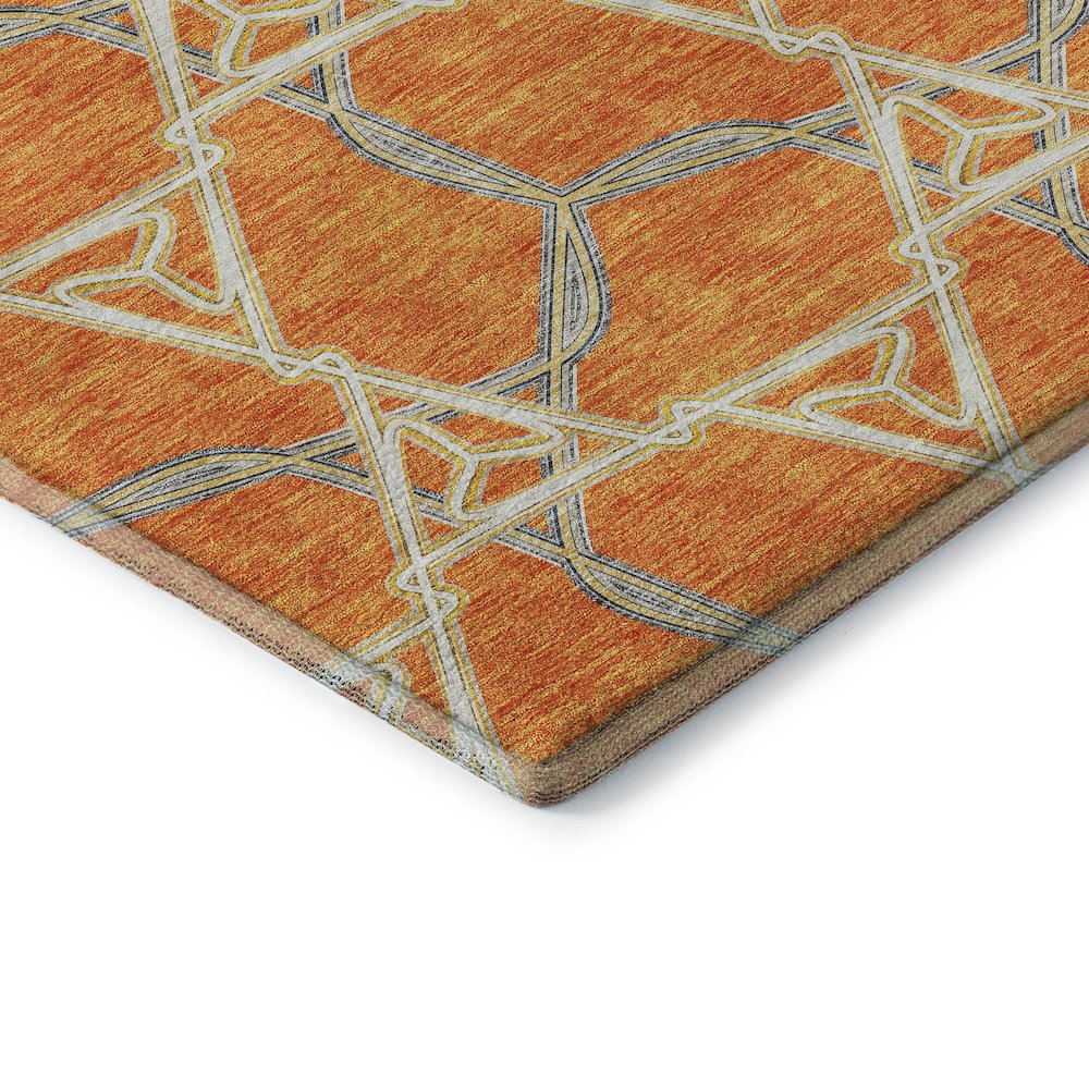 Premium Machine Washable Mayfield AMF959 Orange 2'3" x 7'6" Runner Rug