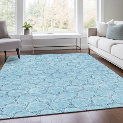 Premium Machine Washable Mayfield AMF960 Sky 3' x 5' Rug