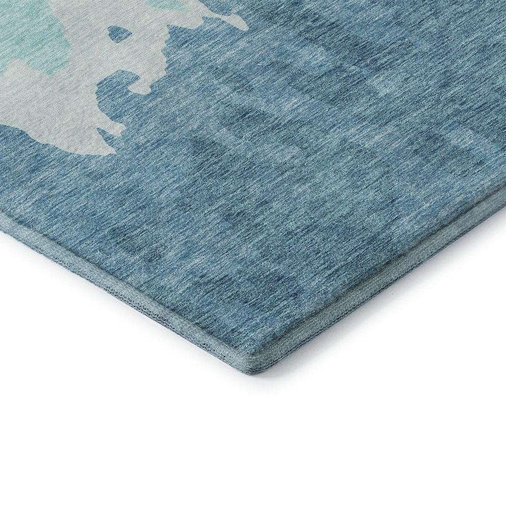 Premium Machine Washable Mayfield AMF961 Teal 2'3" x 7'6" Runner Rug