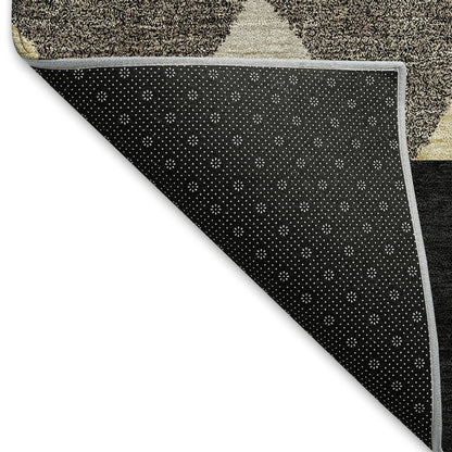 Premium Machine Washable Mayfield AMF965 Black 2'3" x 7'6" Runner Rug