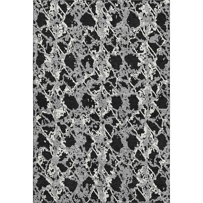Premium Machine Washable Mayfield AMF969 Black 3' x 5' Rug