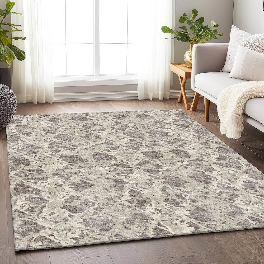 Premium Machine Washable Mayfield AMF969 Taupe 3' x 5' Rug