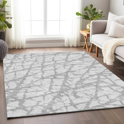 Premium Machine Washable Mayfield AMF972 Silver 3' x 5' Rug