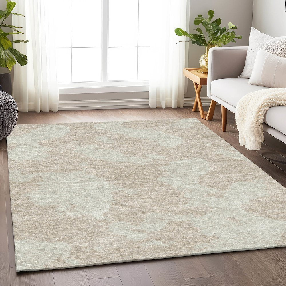Premium Machine Washable Mayfield AMF975 Beige 3' x 5' Rug