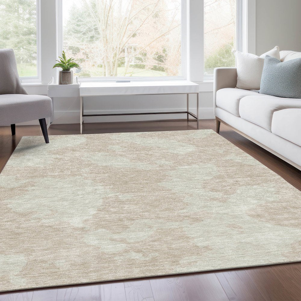 Premium Machine Washable Mayfield AMF975 Beige 3' x 5' Rug