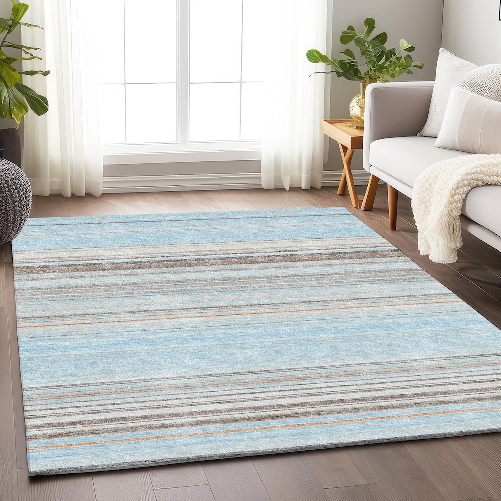 Premium Machine Washable Mayfield AMF979 Sky 3' x 5' Rug