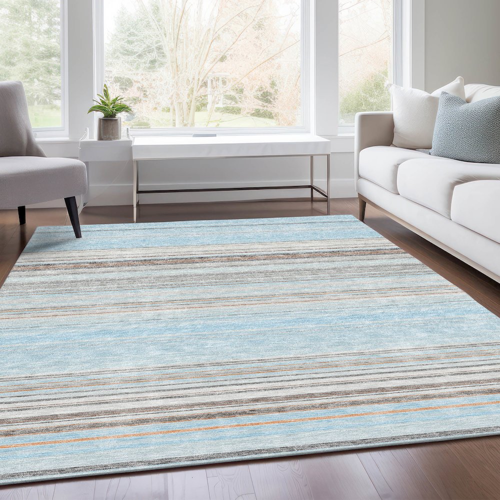 Premium Machine Washable Mayfield AMF979 Sky 3' x 5' Rug