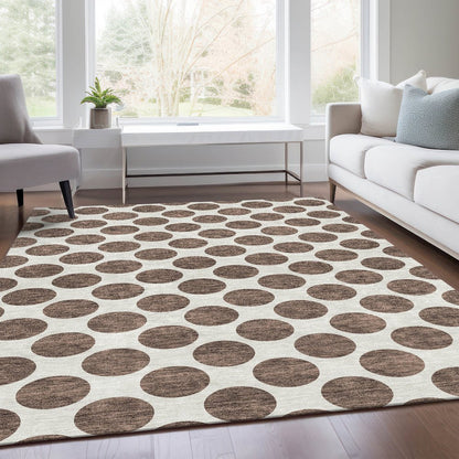 Premium Machine Washable Mayfield AMF980 Brown 3' x 5' Rug