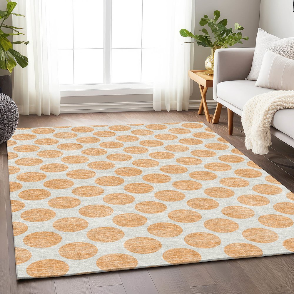 Premium Machine Washable Mayfield AMF980 Peach 3' x 5' Rug